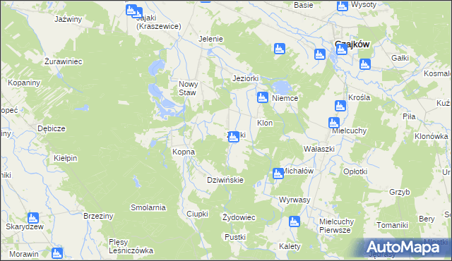 mapa Zadki gmina Czajków, Zadki gmina Czajków na mapie Targeo