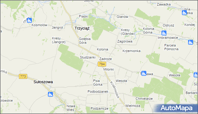 mapa Zadroże, Zadroże na mapie Targeo