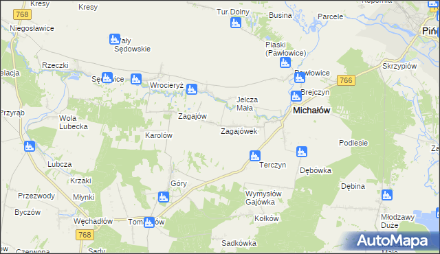 mapa Zagajówek, Zagajówek na mapie Targeo