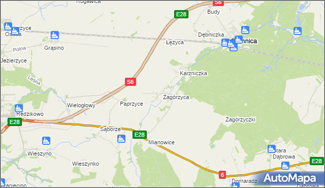 mapa Zagórzyca, Zagórzyca na mapie Targeo