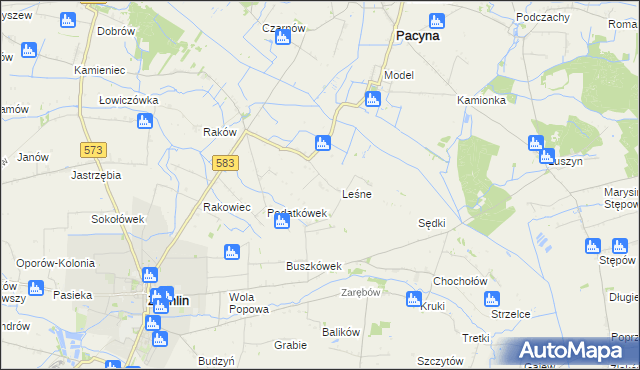 mapa Zagroby gmina Żychlin, Zagroby gmina Żychlin na mapie Targeo