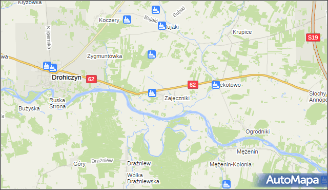 mapa Zajęczniki, Zajęczniki na mapie Targeo