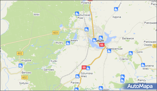mapa Zajezierze gmina Sztum, Zajezierze gmina Sztum na mapie Targeo