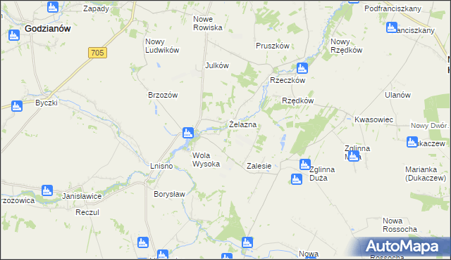 mapa Zajrzew, Zajrzew na mapie Targeo