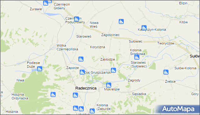 mapa Zakłodzie, Zakłodzie na mapie Targeo