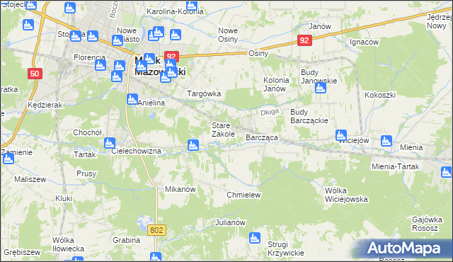 mapa Zakole-Wiktorowo, Zakole-Wiktorowo na mapie Targeo