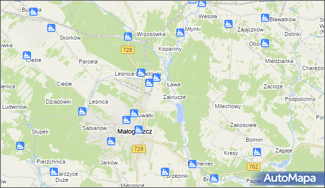 mapa Zakrucze, Zakrucze na mapie Targeo