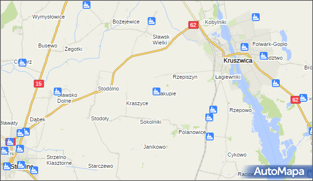 mapa Zakupie, Zakupie na mapie Targeo