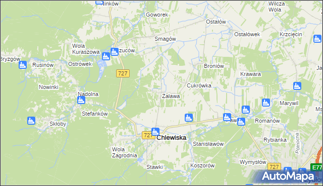 mapa Zaława, Zaława na mapie Targeo