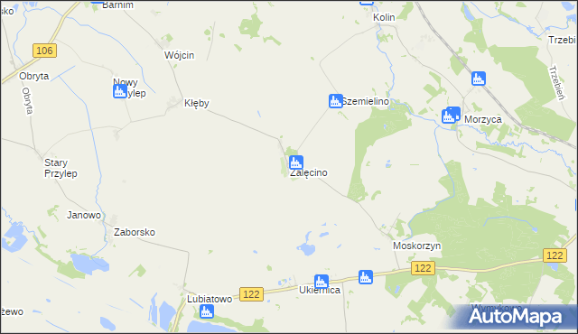 mapa Żalęcino, Żalęcino na mapie Targeo