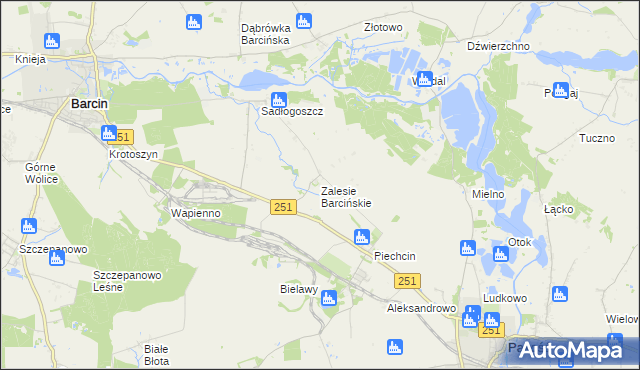 mapa Zalesie Barcińskie, Zalesie Barcińskie na mapie Targeo