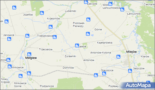 mapa Zalesie gmina Milejów, Zalesie gmina Milejów na mapie Targeo
