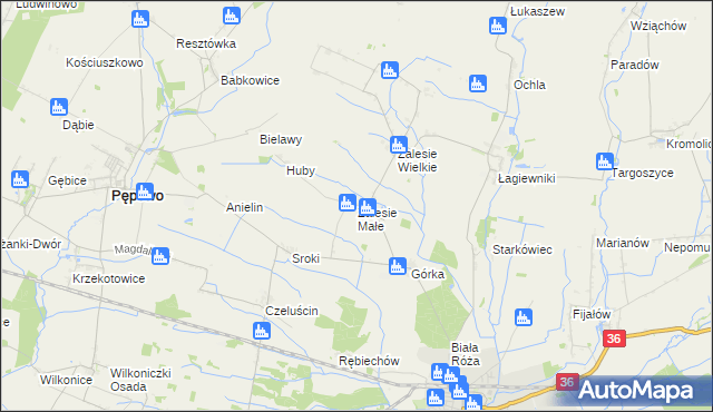 mapa Zalesie Małe, Zalesie Małe na mapie Targeo