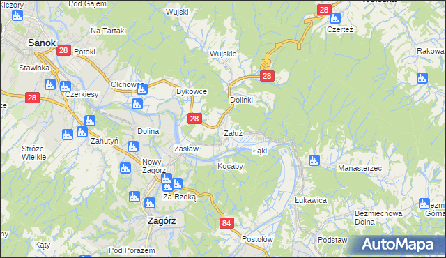 mapa Załuż, Załuż na mapie Targeo