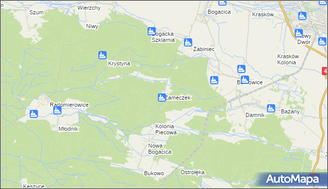 mapa Zameczek gmina Kluczbork, Zameczek gmina Kluczbork na mapie Targeo
