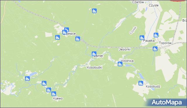 mapa Zamęt, Zamęt na mapie Targeo