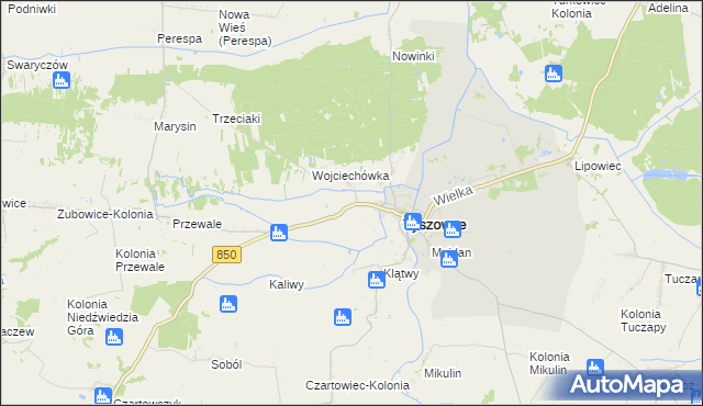 mapa Zamłynie gmina Tyszowce, Zamłynie gmina Tyszowce na mapie Targeo