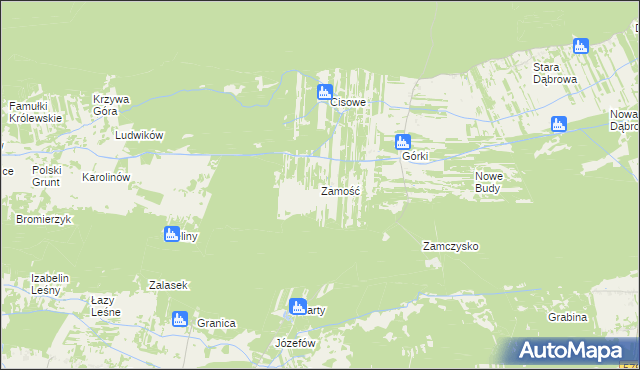 mapa Zamość gmina Leoncin, Zamość gmina Leoncin na mapie Targeo