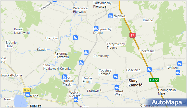 mapa Zamszany, Zamszany na mapie Targeo