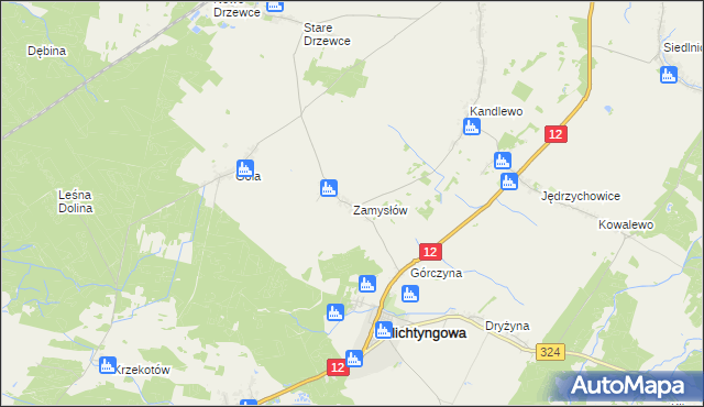 mapa Zamysłów, Zamysłów na mapie Targeo