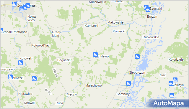 mapa Zanklewo, Zanklewo na mapie Targeo