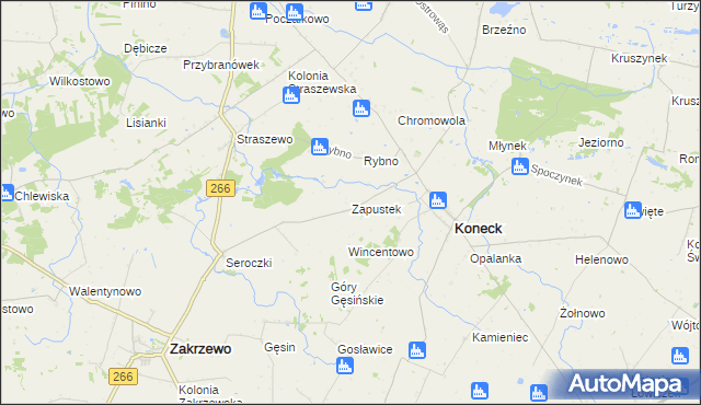 mapa Zapustek, Zapustek na mapie Targeo