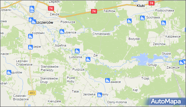 mapa Żar, Żar na mapie Targeo