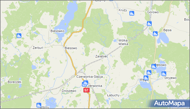 mapa Zarębiec, Zarębiec na mapie Targeo