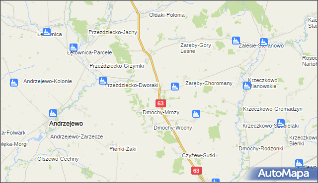 mapa Zaręby-Bolędy, Zaręby-Bolędy na mapie Targeo