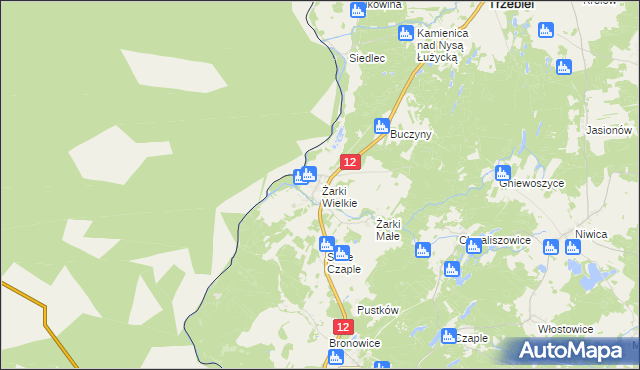 mapa Żarki Wielkie, Żarki Wielkie na mapie Targeo