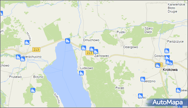 mapa Żarnowiec gmina Krokowa, Żarnowiec gmina Krokowa na mapie Targeo