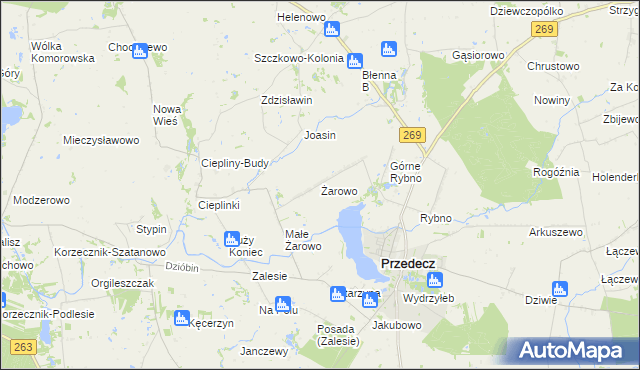 mapa Żarowo gmina Przedecz, Żarowo gmina Przedecz na mapie Targeo