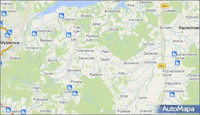 mapa Zasań, Zasań na mapie Targeo