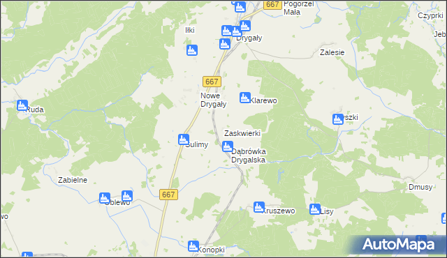 mapa Zaskwierki, Zaskwierki na mapie Targeo