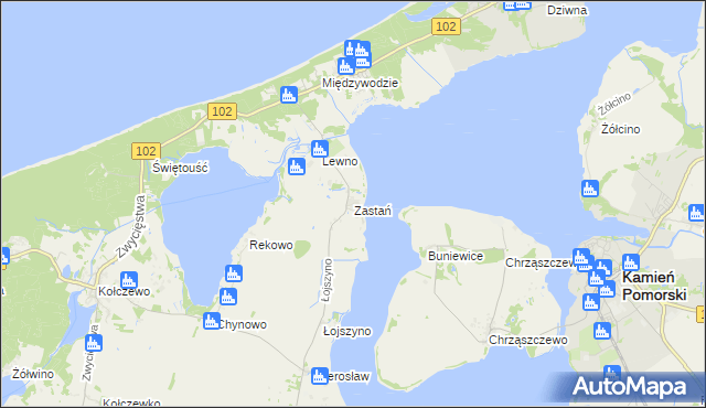 mapa Zastań, Zastań na mapie Targeo