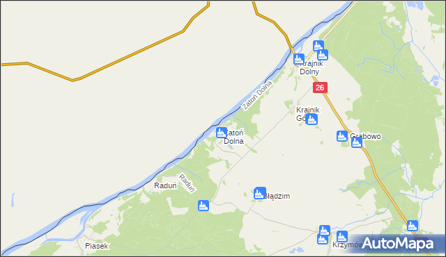 mapa Zatoń Dolna, Zatoń Dolna na mapie Targeo