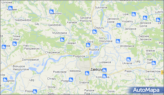 mapa Zawada Lanckorońska, Zawada Lanckorońska na mapie Targeo