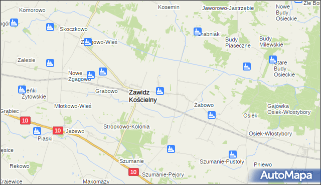 mapa Zawidz Mały, Zawidz Mały na mapie Targeo