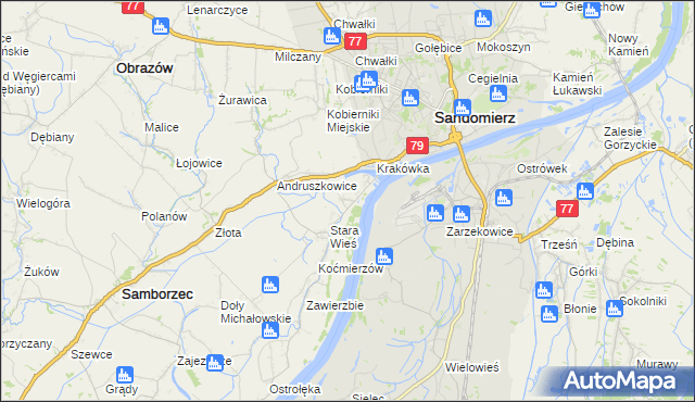 mapa Zawisełcze, Zawisełcze na mapie Targeo