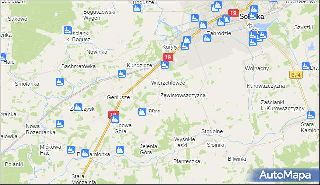 mapa Zawistowszczyzna, Zawistowszczyzna na mapie Targeo