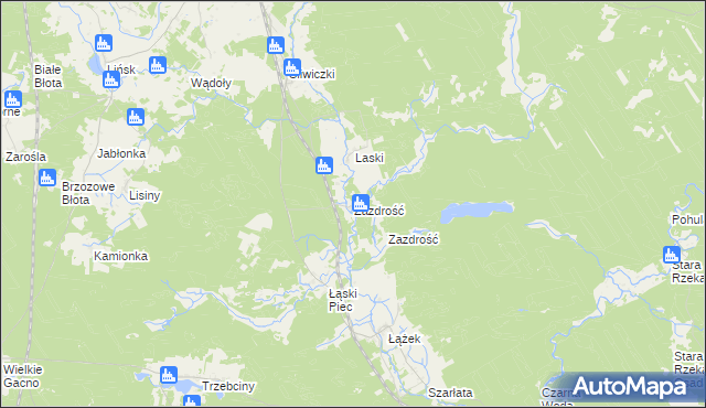 mapa Zazdrość gmina Śliwice, Zazdrość gmina Śliwice na mapie Targeo