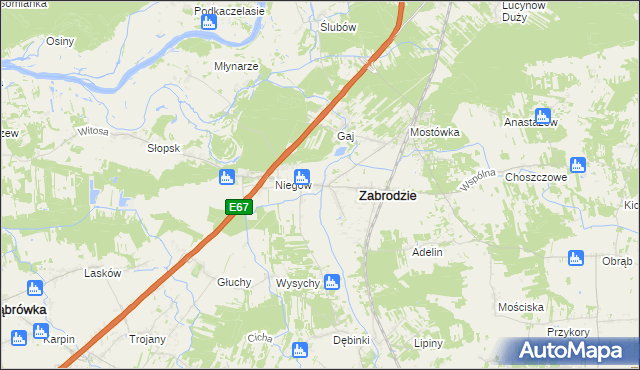 mapa Zazdrość gmina Zabrodzie, Zazdrość gmina Zabrodzie na mapie Targeo