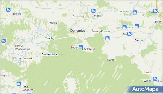 mapa Zażelazna, Zażelazna na mapie Targeo