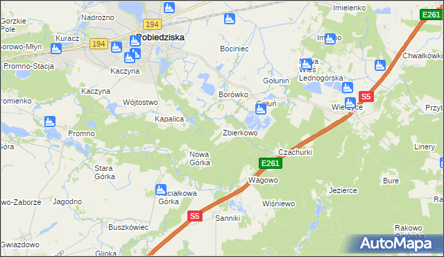 mapa Zbierkowo, Zbierkowo na mapie Targeo