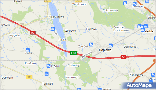 mapa Zborówko, Zborówko na mapie Targeo