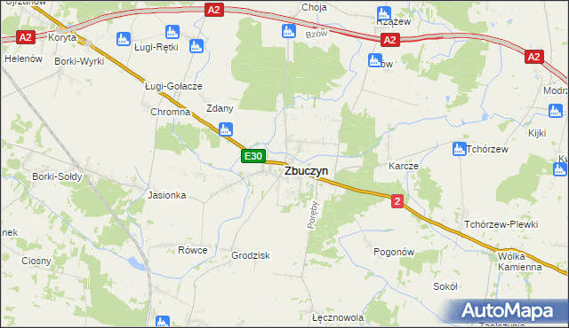 mapa Zbuczyn, Zbuczyn na mapie Targeo