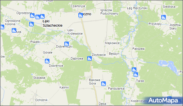 mapa Zbyłowice, Zbyłowice na mapie Targeo