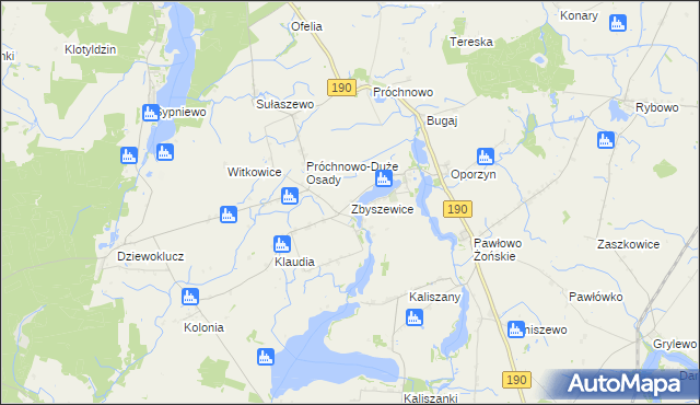 mapa Zbyszewice, Zbyszewice na mapie Targeo