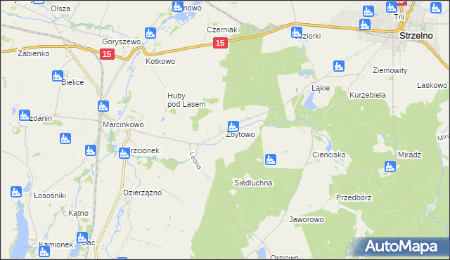 mapa Zbytowo, Zbytowo na mapie Targeo