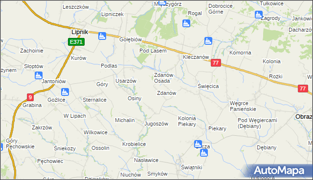 mapa Zdanów gmina Obrazów, Zdanów gmina Obrazów na mapie Targeo